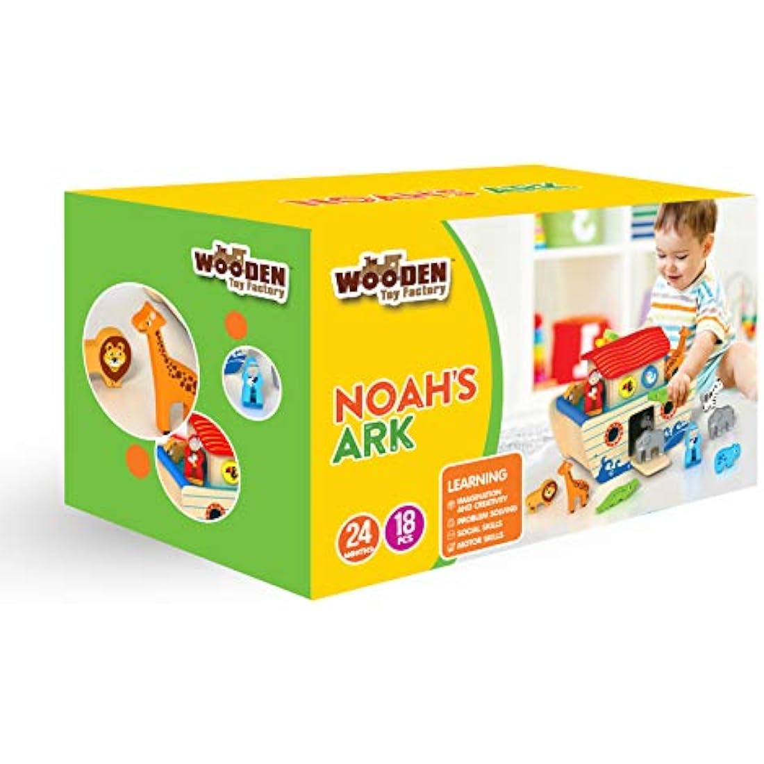 The Wooden Toy Factory Noah's Ark Shape Sorter - Educational Playset