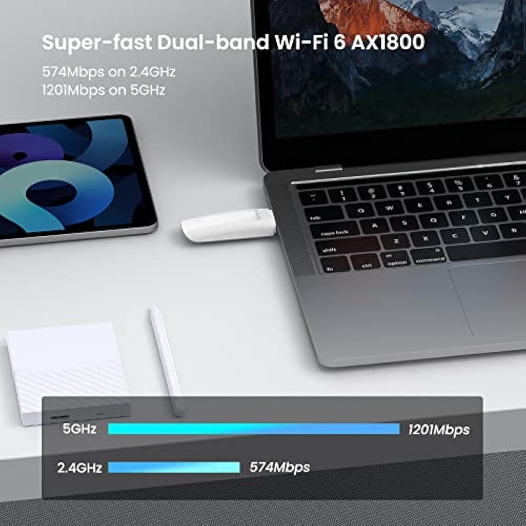 Tenda U18 AX1800 Wi-Fi 6 USB 3.0 Adapter – Dual Band MU-MIMO for PC