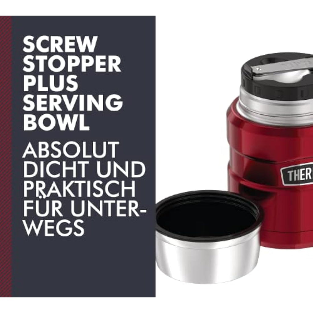Thermos Stainless King Food Jar – 0.47L Insulated Cranberry Flask