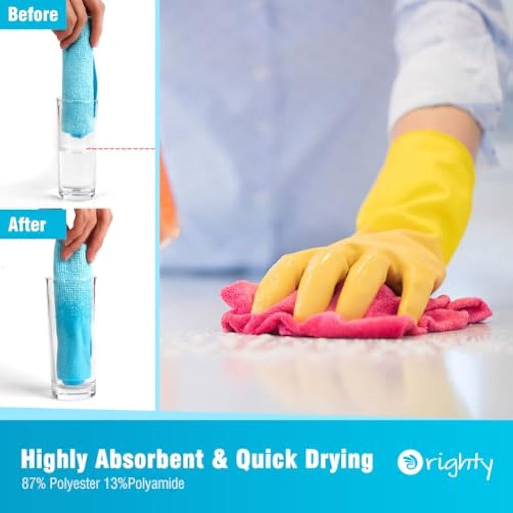Orighty Microfibre Cleaning Cloths - 150 Pack Lint-Free Rags, 12x12"
