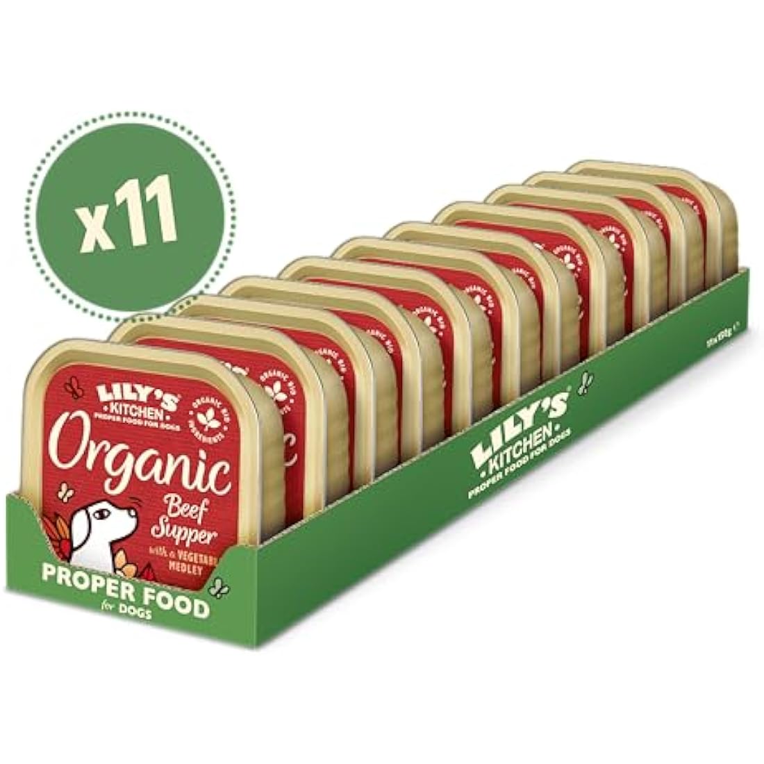 Lily’s Kitchen Organic Beef Wet Dog Food - 11 x 150g Adult Trays