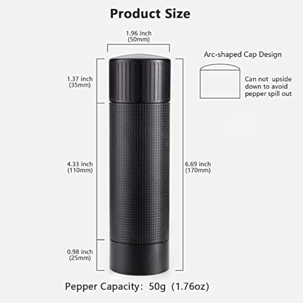 Luvan Metal Pepper Mill – Adjustable Stainless Steel Manual Grinder