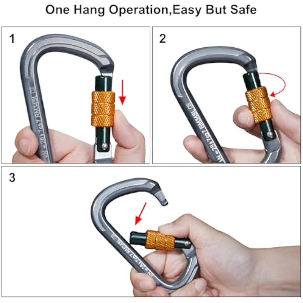 Jolof Store Auto Locking Climbing Carabiner | 22KN Aircraft Aluminum
