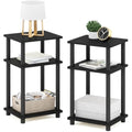 Furinno 3-Tier Turn-N-Tube End Table Set - Compact Side Table, 2-Pack