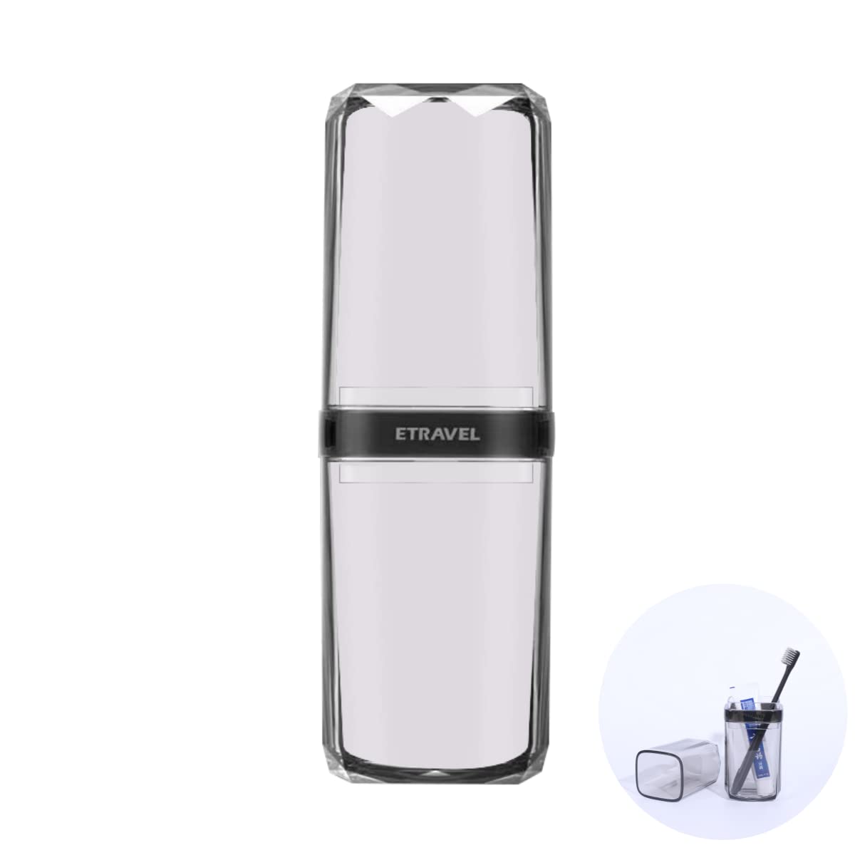 MEIJMJIA Travel Toothbrush Holder – Portable Dustproof Case, Transparent Grey