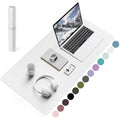 YSAGi PVC Leather Desk Pad – Waterproof Non-Slip Writing Mat, White