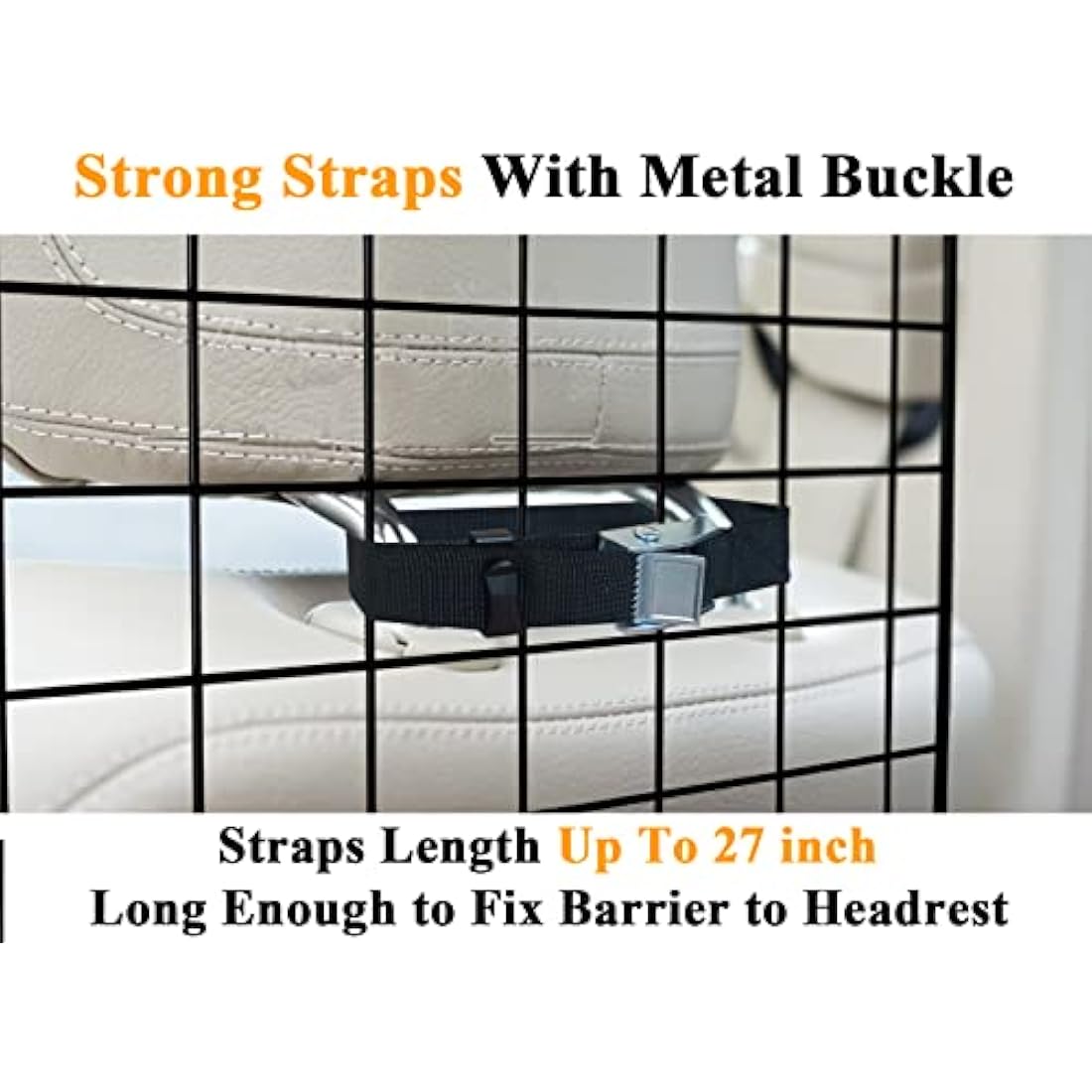 NOAMOO Heavy-Duty Dog Car Barrier – Adjustable Wire Mesh SUV Pet Guard