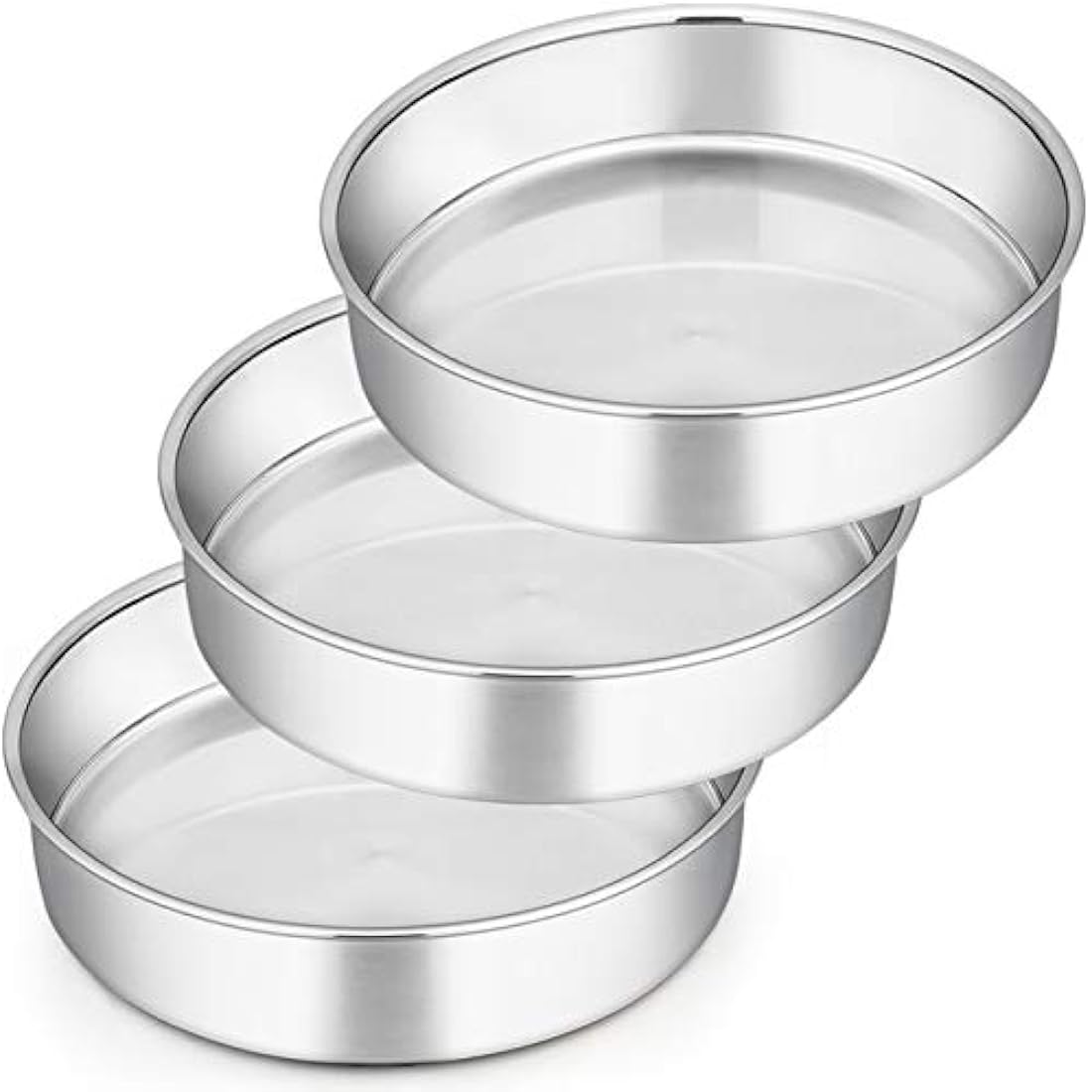 Homikit 9.5 Inch Round Cake Tin Set | 3-Piece Stainless Steel Baking Pans