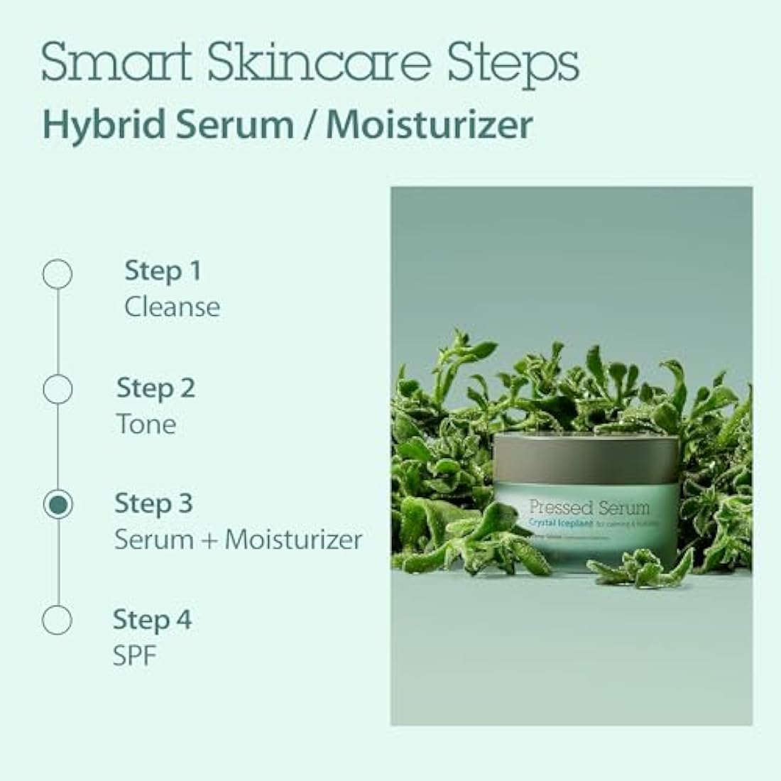 BLITHE Crystal Iceplant Pressed Serum – Soothing Face Moisturizer Gel