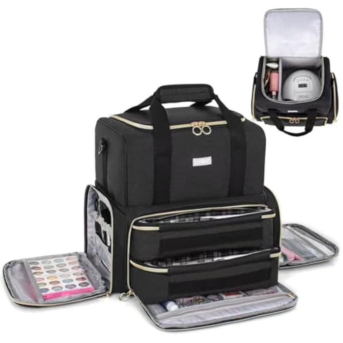 IVODEELA Nail Polish Organiser Bag | Large 80 Bottle Case with Lamp Storage