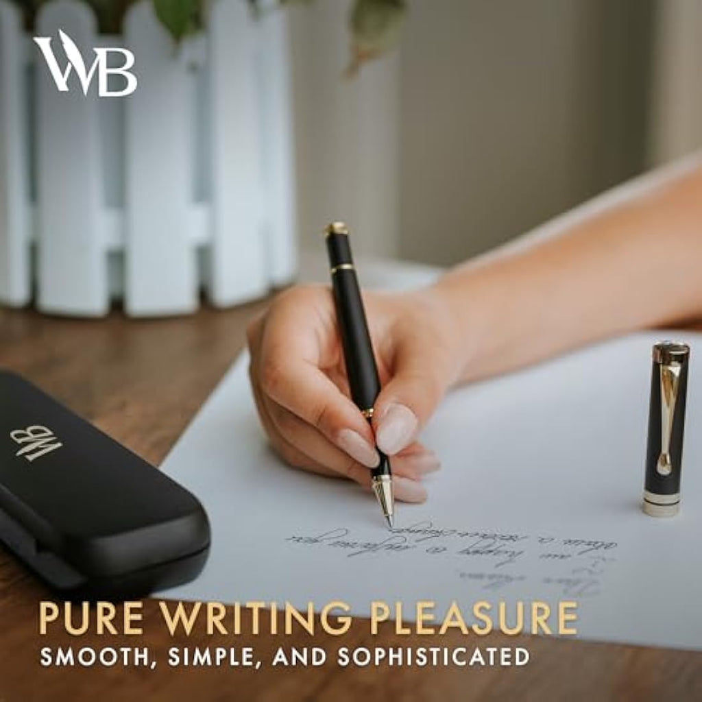 Wordsworth and Black Luxury Bamboo Rollerball Pen with Gold Accents