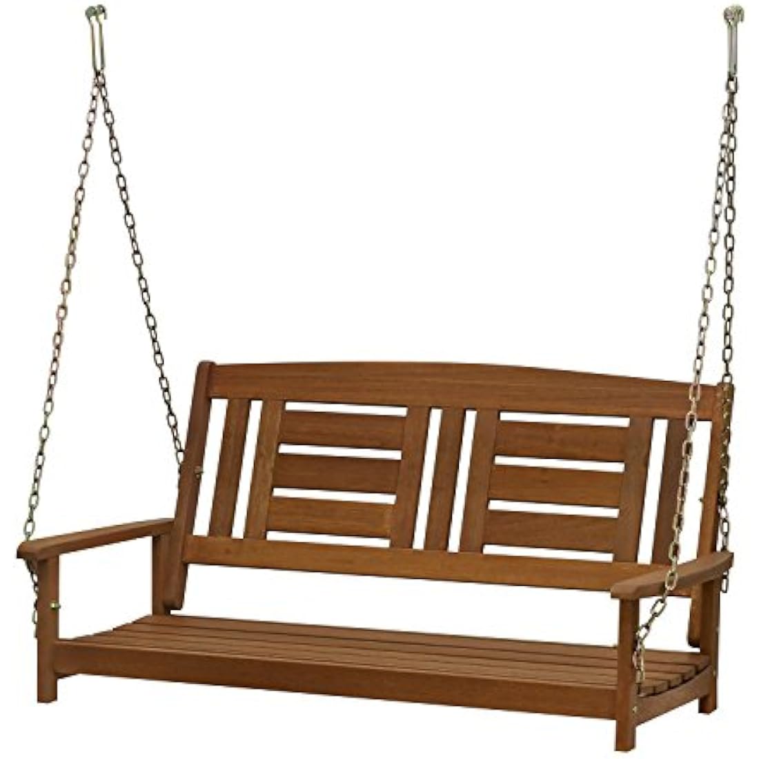 Furinno Tioman Hardwood Porch Swing – Natural Meranti Wood Hanging Seat