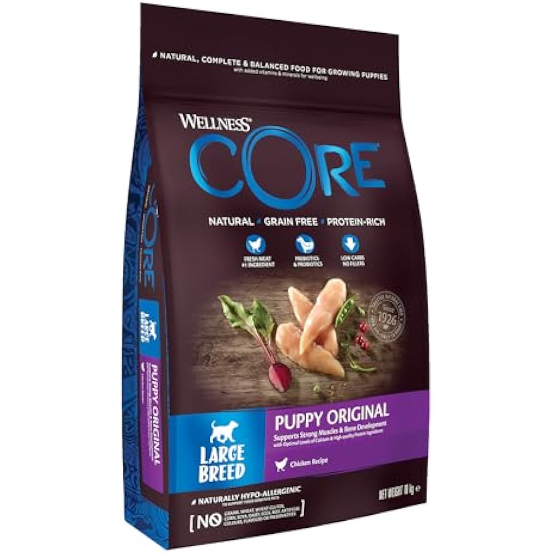 Wellness CORE Large Breed Puppy Food – Grain-Free Chicken Recipe, 10kg