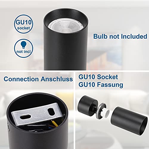 Klighten 2pcs Rotatable Matt Black Ceiling Spotlight | GU10 Aluminum