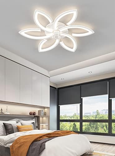 Silent Flower Ceiling Fan with Light - Dimmable LED & Remote