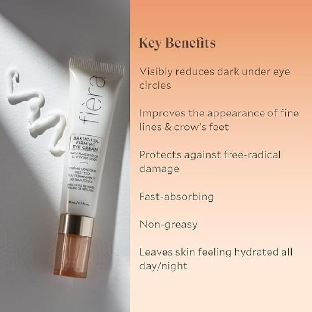 Fièra Bakuchiol Firming Eye Cream for Mature Skin – Anti-Aging, 15ml