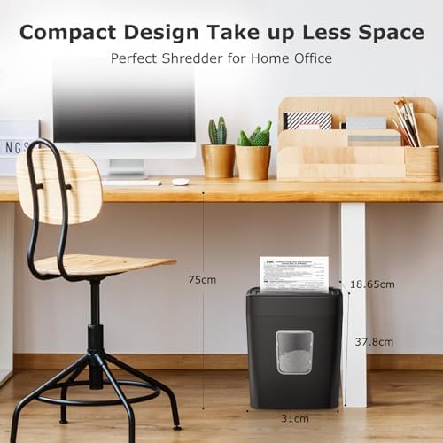 Bonsaii Micro-Cut Paper Shredder | 6-Sheet P-4 High Security (C261-D)