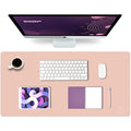 K KNODEL Leather Desk Mat – Dual-Sided Office Mouse Pad & Blotter, Pink
