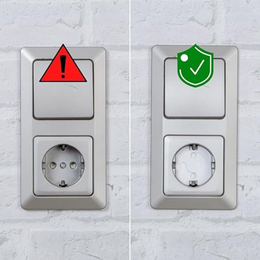 Steckdosenschutz zum Kleben – 20er Set Kindersicherung Typ F