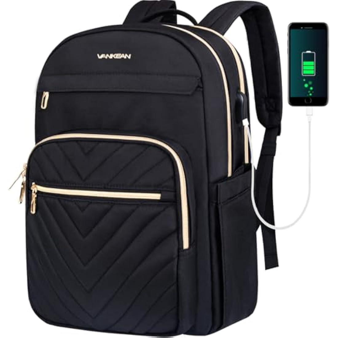 VANKEAN 15.6 Inch Laptop Backpack | Waterproof Travel Bag with USB Port
