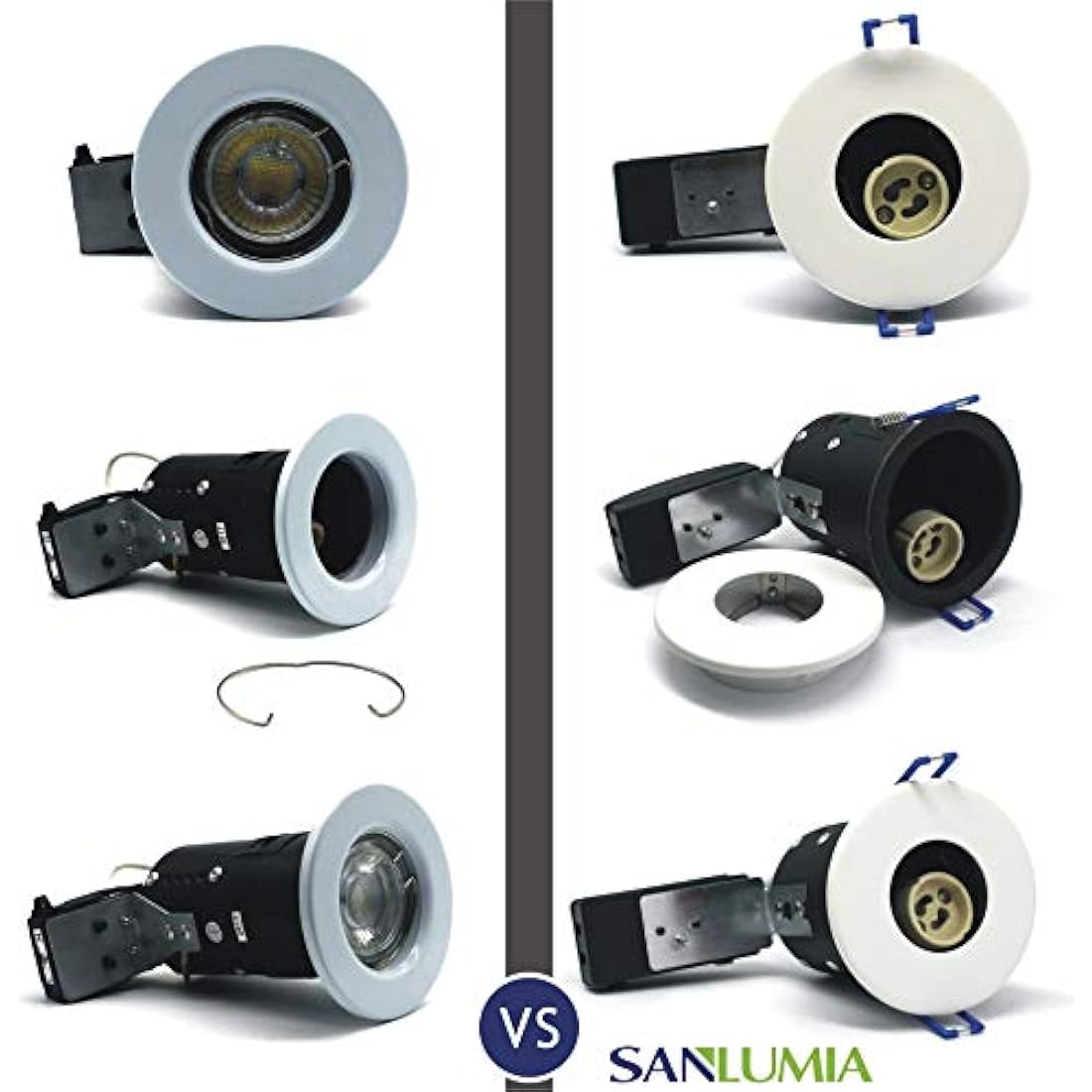 Sanlumia 10-Pack Fire Rated GU10 Recessed Downlights – Chrome Bezel