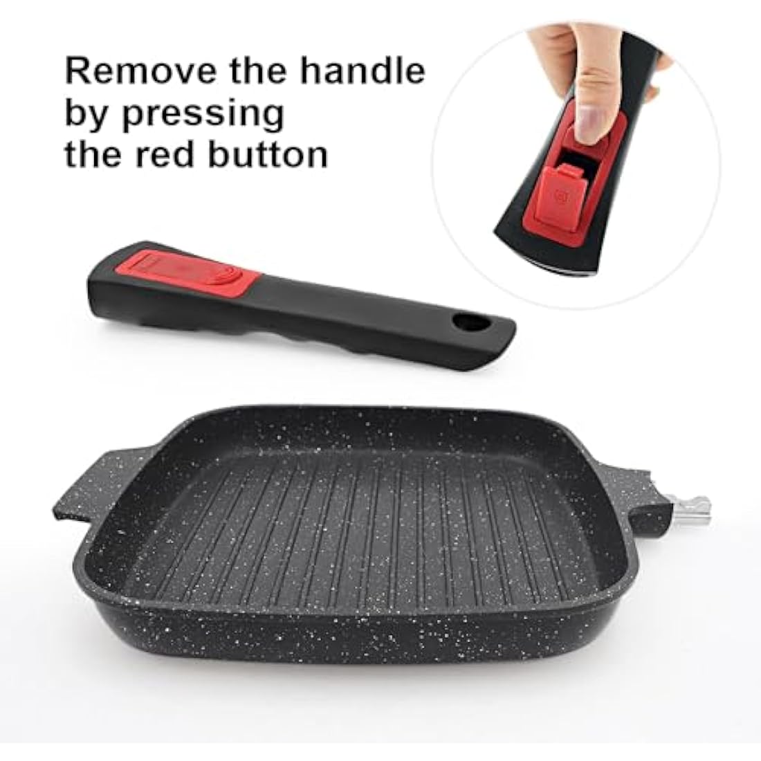 RANX INGST Non-Stick Griddle Pan with Lid | 26cm Cast Aluminium Steak Pan