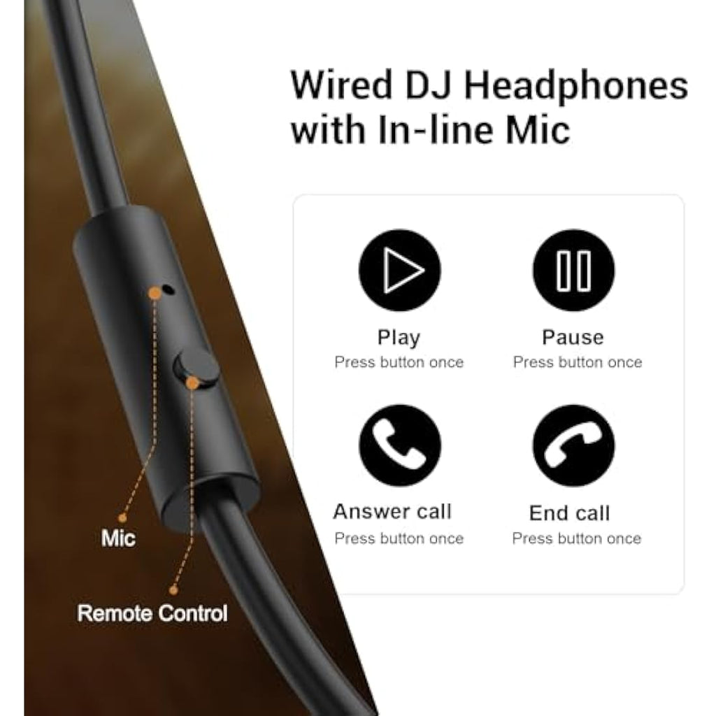 OneOdio Pro10 Wired DJ Studio Headphones - 50mm Drivers - Red
