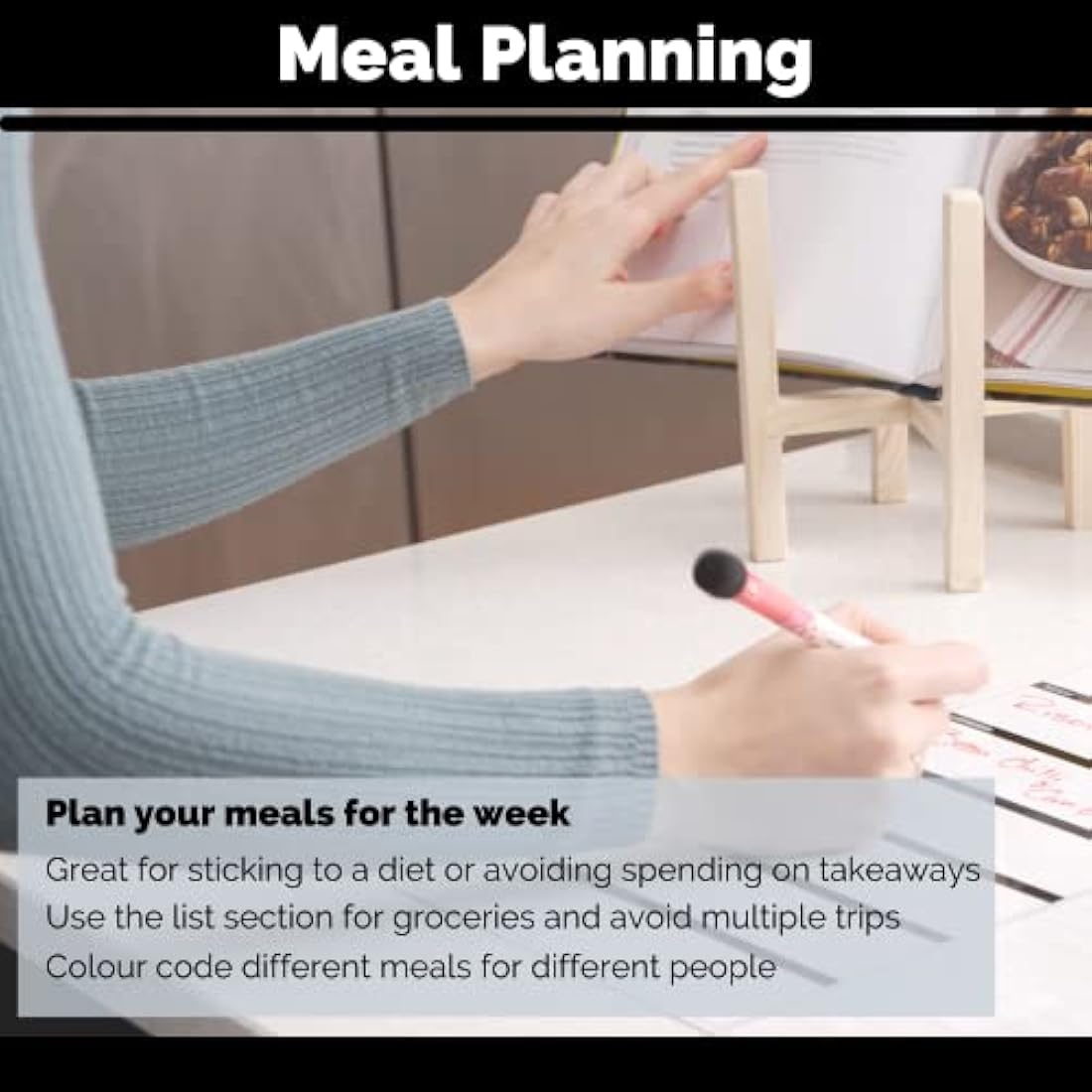 Magnetic Innovations A3 Weekly Planner Fridge Whiteboard with 3 Pens
