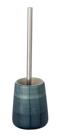 WENKO Ceramic Toilet Brush and Holder – Petrol Blue Bathroom Decor
