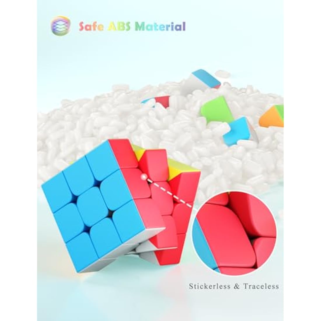 Roxenda Speed Cube Set | 2x2 3x3 4x4 Pyramid Stickerless Magic Cubes