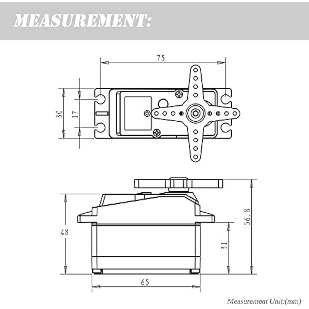 ANNIMOS 60KG Digital Servo – Waterproof Stainless Steel Gear 270°
