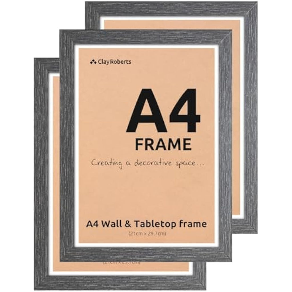 Jolof Store A4 Photo Frames – Dark Grey Certificate Display, Pack of 3