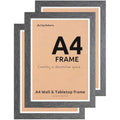 Jolof Store A4 Photo Frames – Dark Grey Certificate Display, Pack of 3
