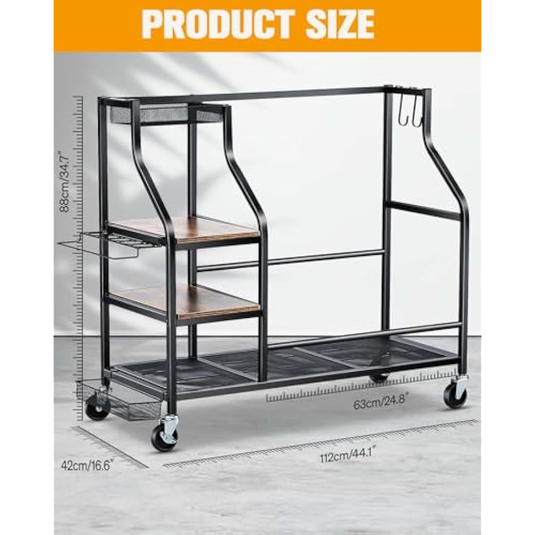 Jolof Store Extra-Large Golf Bag Storage Organizer – Rolling Steel Rack