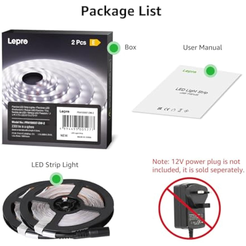 Jolof Store LED Strip Light – 10M Bright White 6000K Tape Light