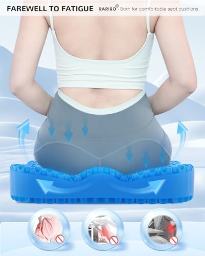 RARIRO Gel Seat Cushion – Ergonomic Honeycomb Coccyx Support for Office