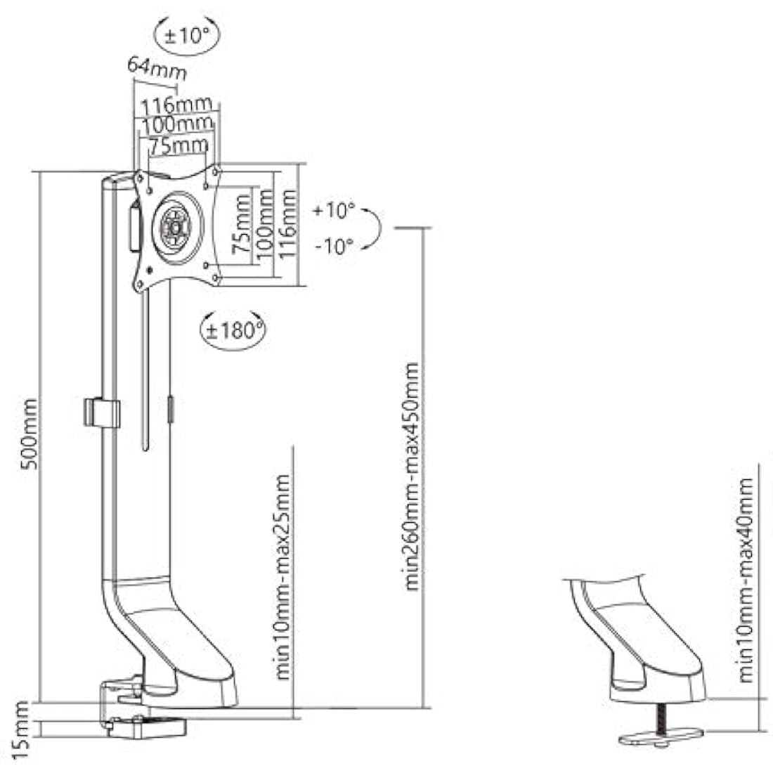 Maclean MC-853 Monitor Desk Mount | 17-32" VESA Adjustable Stand