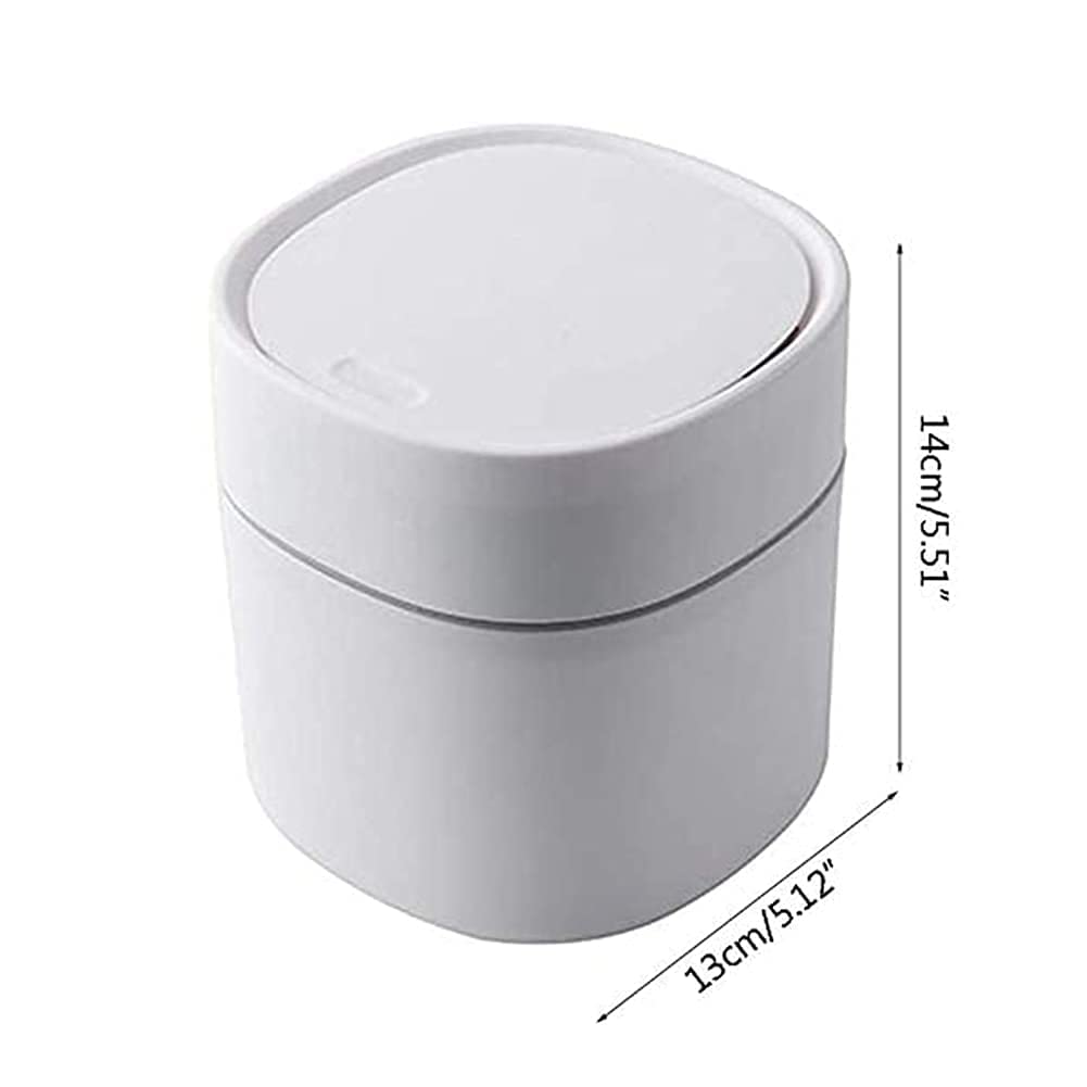 ETRAVEL plastics Small bin office desk bin with lid for countertop, cosmetic table top, bathroom, bedroom, kids WHITE - image 2