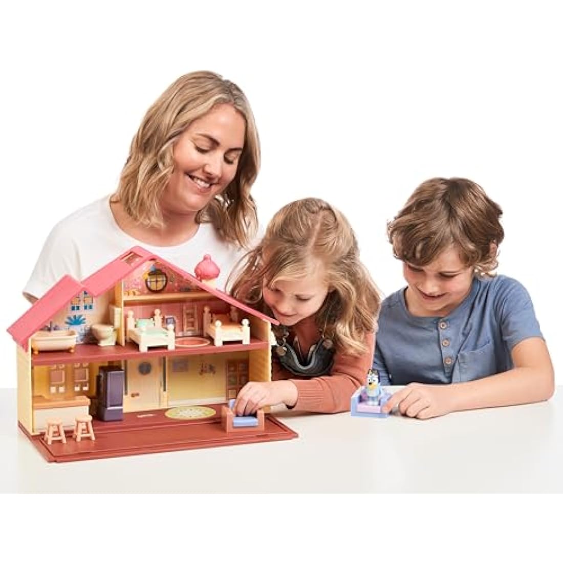 Bluey Heeler Family Home Playset – 4-Room Dollhouse with Action Figure