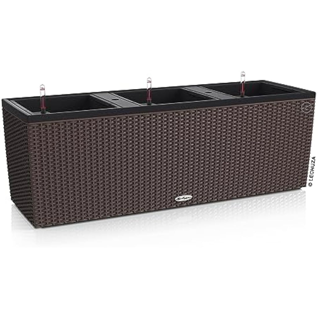 Lechuza Trio Cottage 30 Self-Watering Planter - Mocha Wicker Look