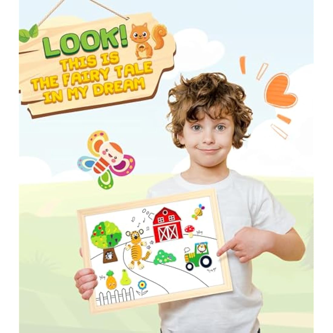 Jojoin 130 PCS Wooden Magnetic Puzzle | Montessori Educational Toy Board