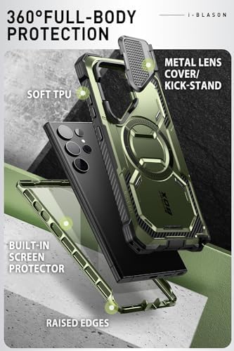 i-Blason Armorbox for Samsung Galaxy S24 Ultra Case with MagSafe – Green