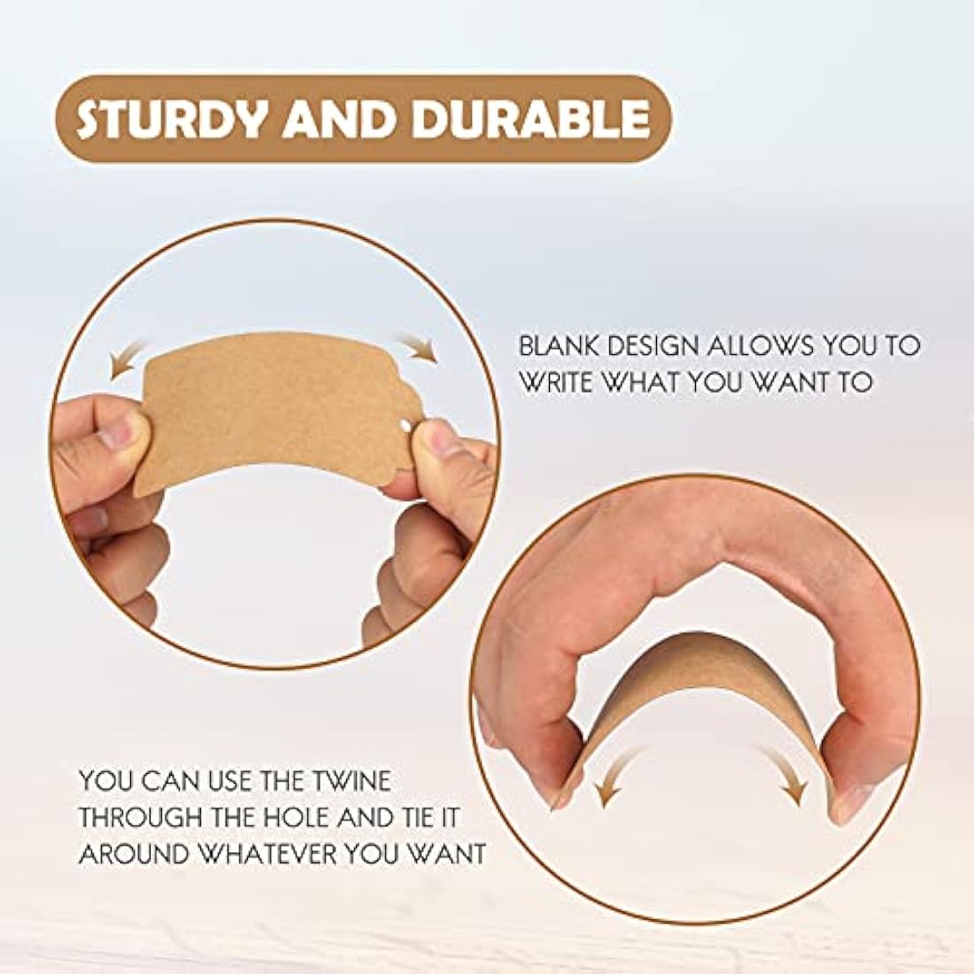 Kraft Paper Gift Tags – 200PCS Large Brown Blank Labels