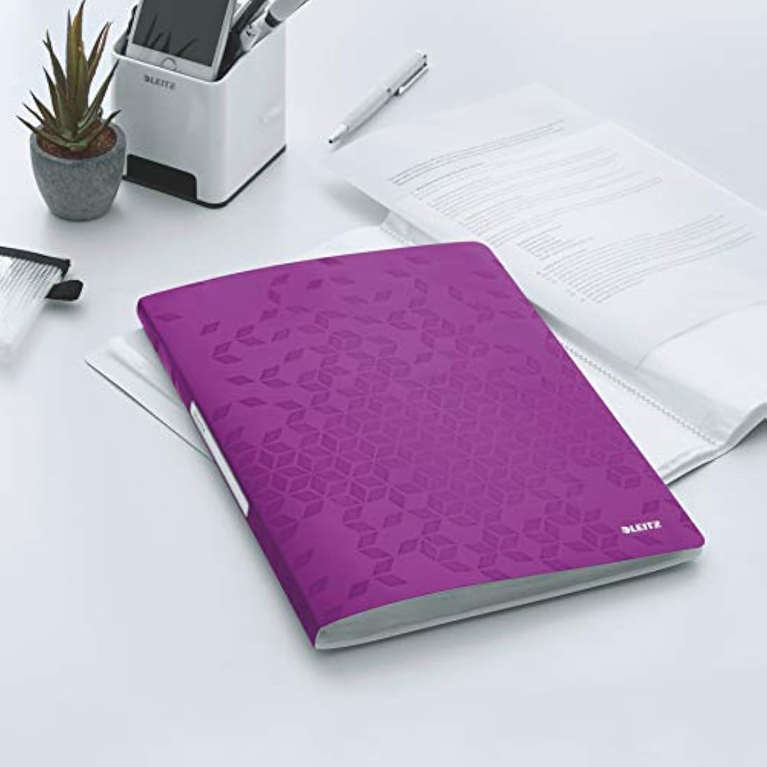 Leitz WOW A4 Display Book - 40 Pockets, 80 Sheet Capacity - Purple