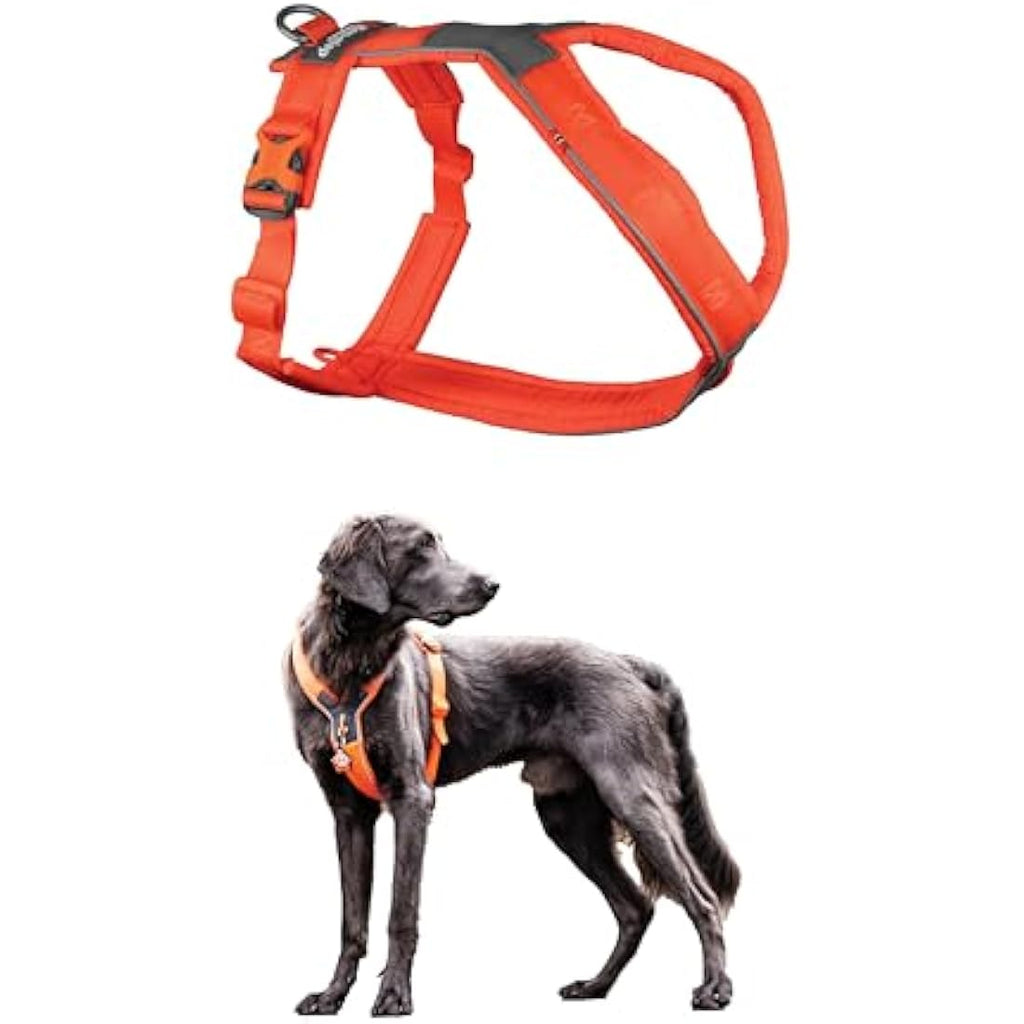 Non-stop Dogwear Line Harness – Adjustable Reflective Dog Harness, Orange