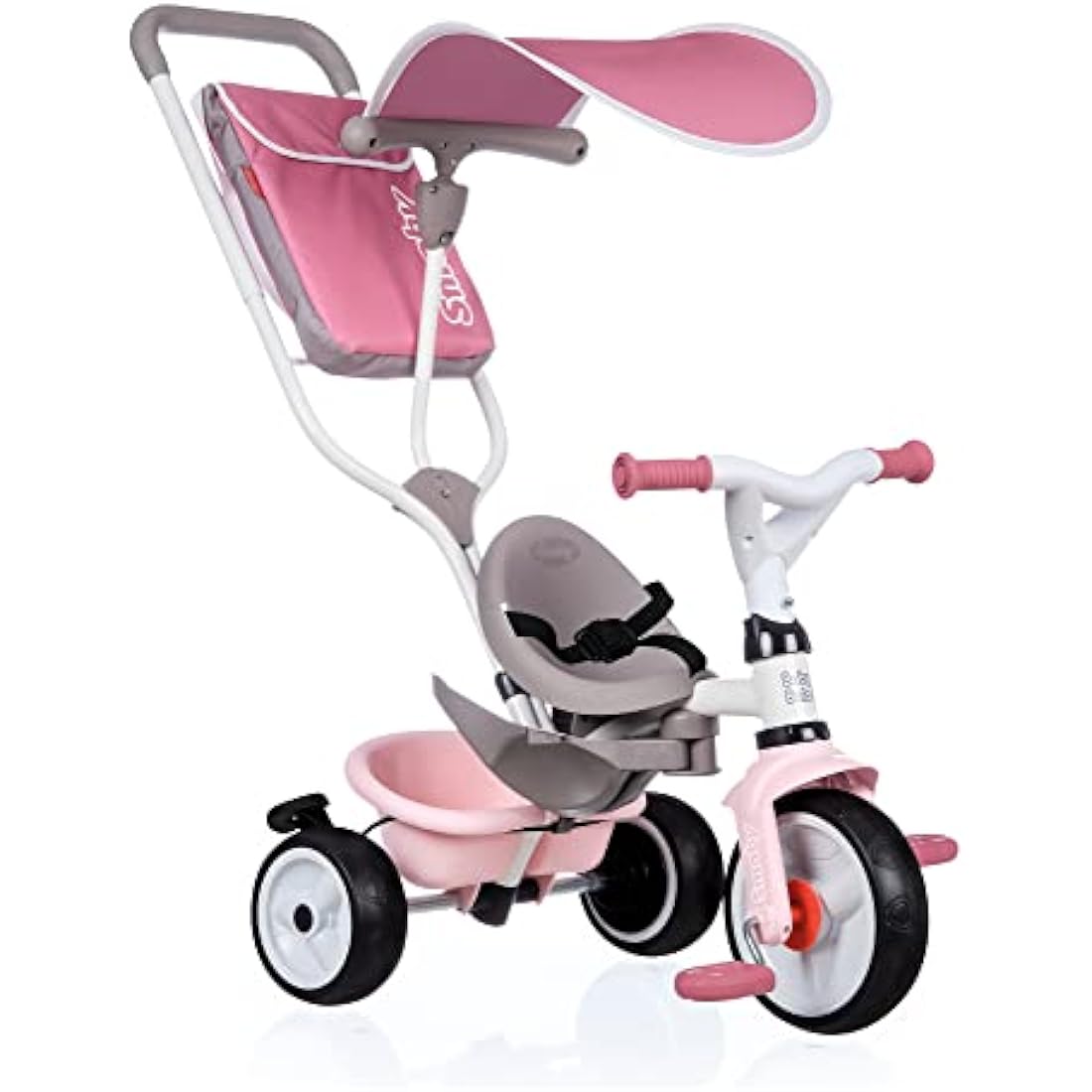 Smoby Baby Balade Pink Childrens Tricycle | 3-in-1 Pushchair Trike