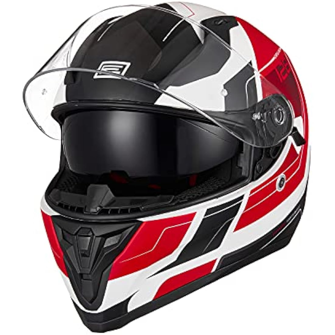Origine Strada Full Face Motorcycle Helmet - Dual Visor - Red/White XL