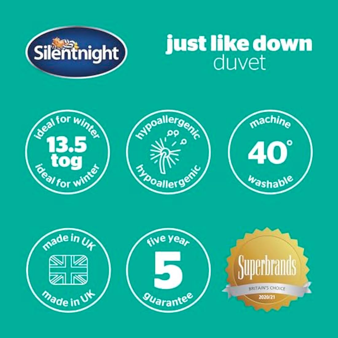 Silentnight Just Like Down 13.5 Tog Winter Duvet – Single Quilt