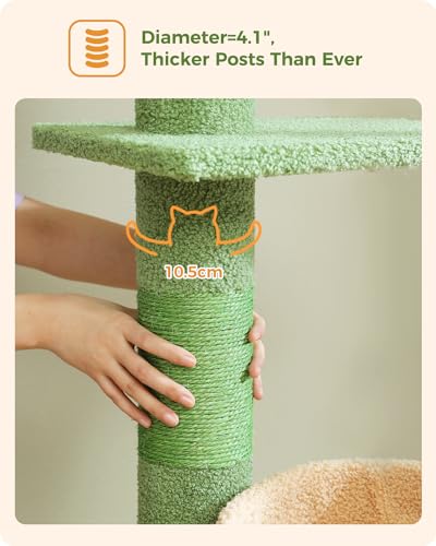 PAWZ Road Cactus Cat Tree – Floor to Ceiling Adjustable Tower with Hammock