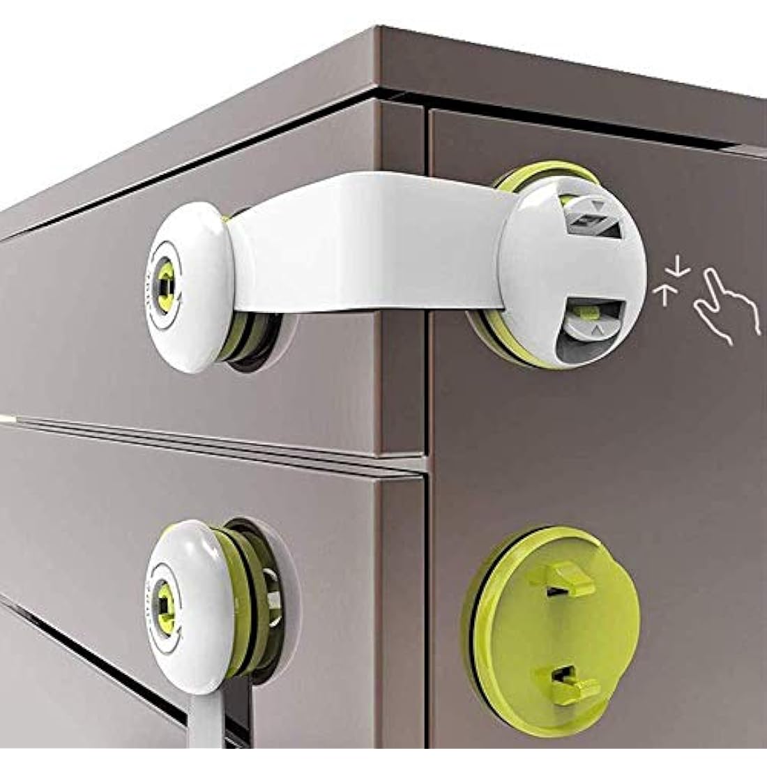 SMBOX Child Safety Cupboard Latches | 6-Pack Adhesive Baby Proofing Locks